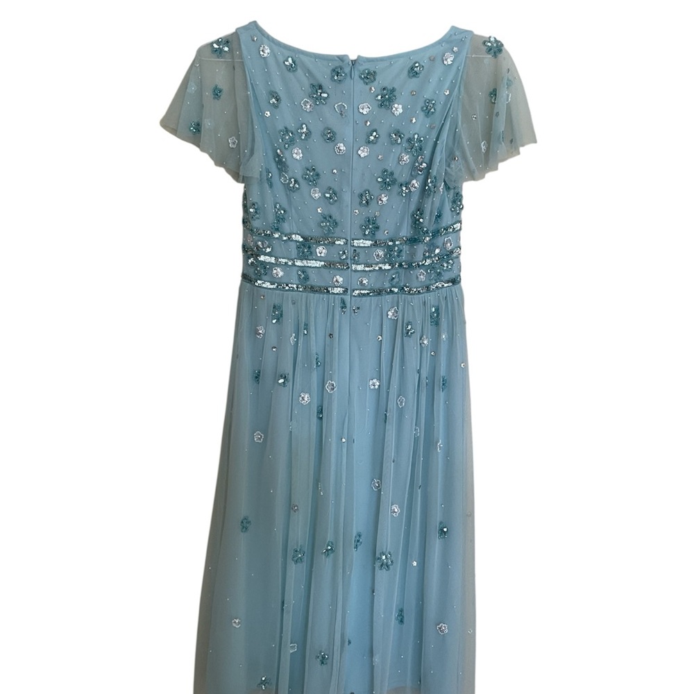 Adrianna Papell Light Blue Floral Embellished Dress - Picture 3 of 7